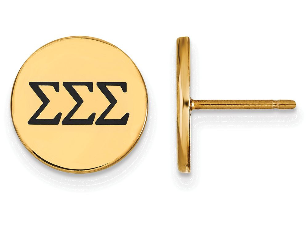 Logoart Sterling Silver Gp Sigma Sigma Sigma Enameled Post Earrings