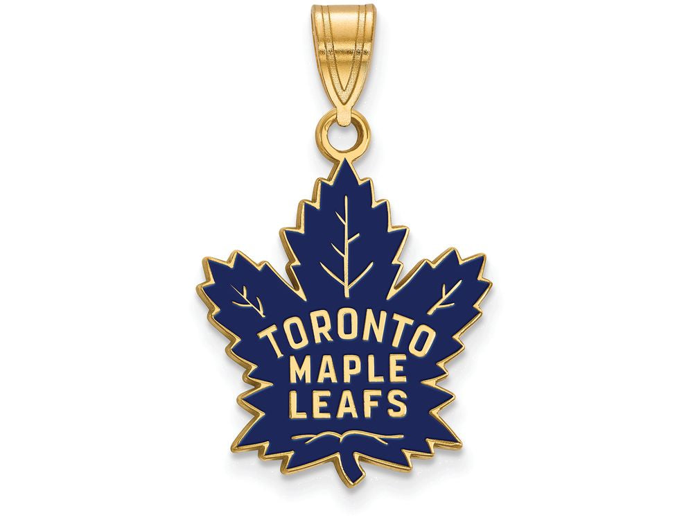 Sterling Silver Gp Nhl Logoart Toronto Maple Leafs Large Enamel Pendant
