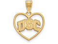 Logoart Sterling Silver Gp University Of Southern California Pendant In Heart