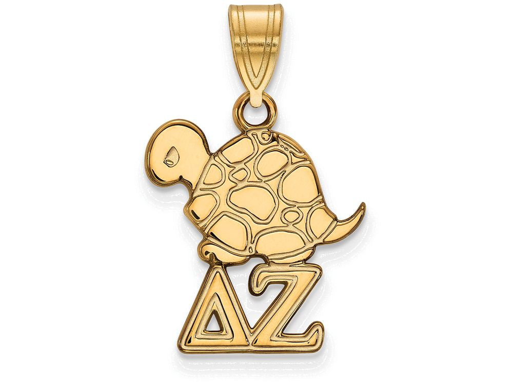 Logoart Sterling Silver Gp Delta Zeta Small Pendant