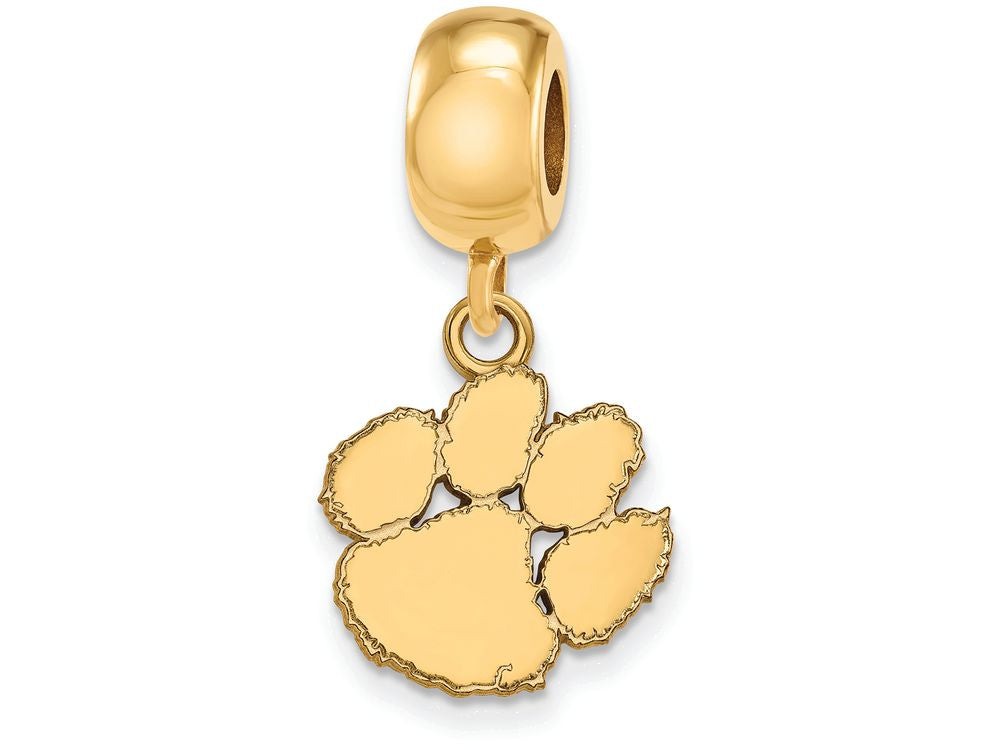 Logoart Sterling Silver Gp Clemson University Small Dangle Bead