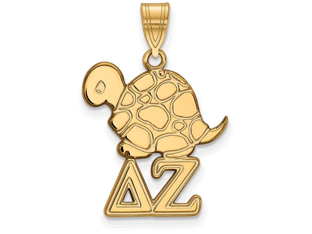 Logoart Sterling Silver Gp Delta Zeta Medium Pendant