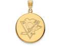 Sterling Silver Gp Nhl Logoart Pittsburgh Penguins Large Disc Pendant