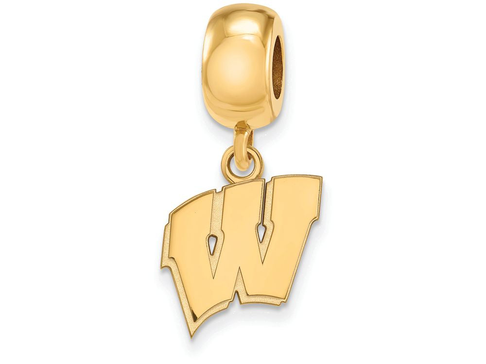 Logoart Sterling Silver Gp University Of Wisconsin Small Dangle Bead