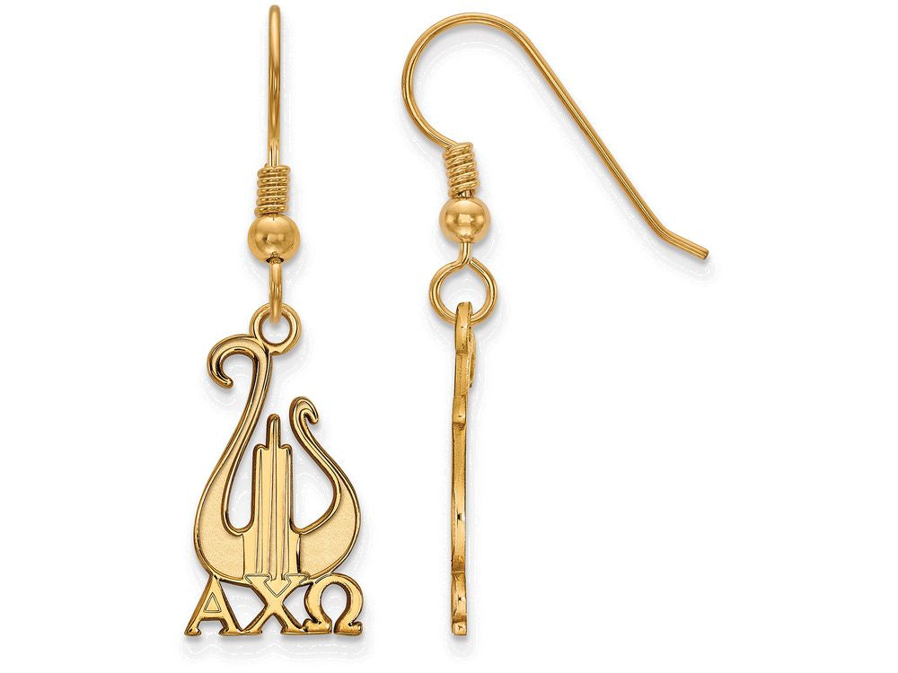 Logoart Sterling Silver Gp Alpha Chi Omega Medium Dangle Earrings