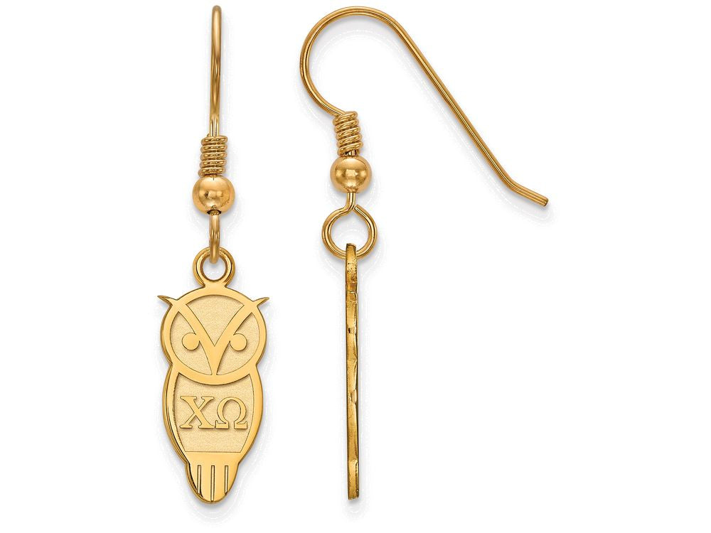 Logoart Sterling Silver Gp Chi Omega Small Dangle Earrings