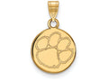 Logoart Sterling Silver Gp Clemson University Small Disc Pendant