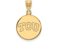 Logoart Sterling Silver Gp Texas Christian University Medium Disc Pendant