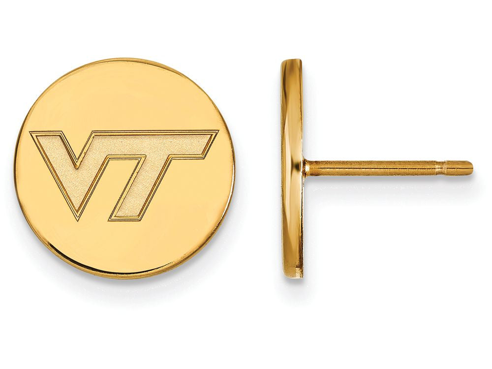 Logoart Sterling Silver Gp Virginia Tech Small Disc Earrings