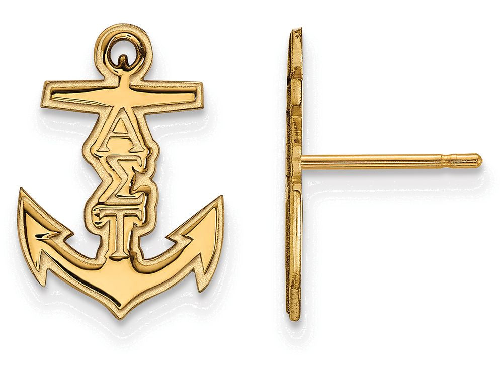 Logoart Sterling Silver Gp Alpha Sigma Tau Extra Small Post Earrings