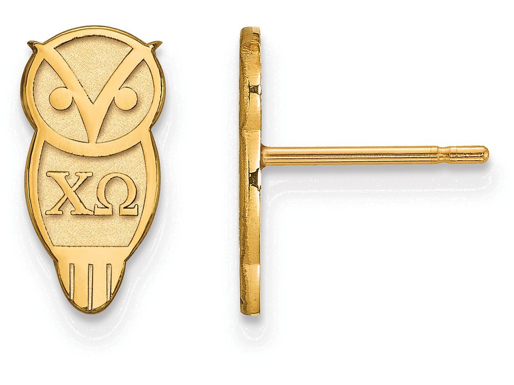 Logoart Sterling Silver Gp Chi Omega Extra Small Post Earrings