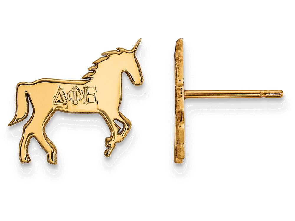 Logoart Sterling Silver Gp Delta Phi Epsilon Extra Small Post Earrings