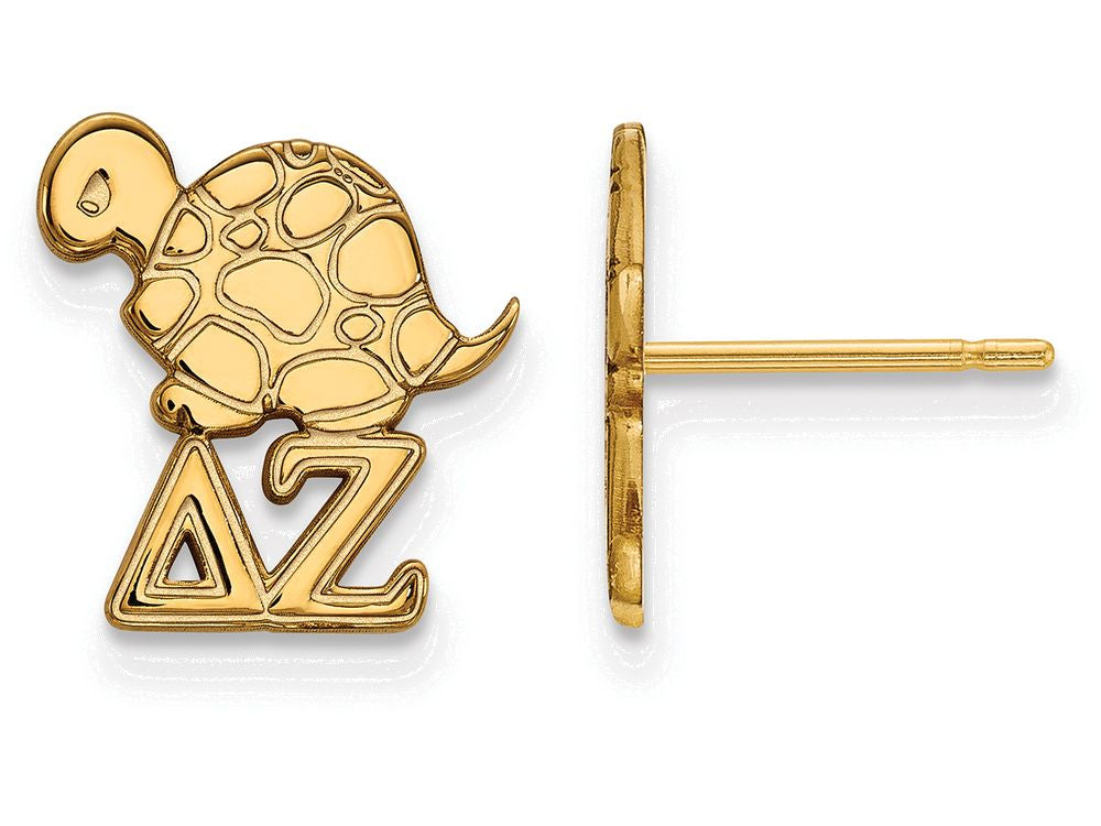 Logoart Sterling Silver Gp Delta Zeta Extra Small Post Earrings