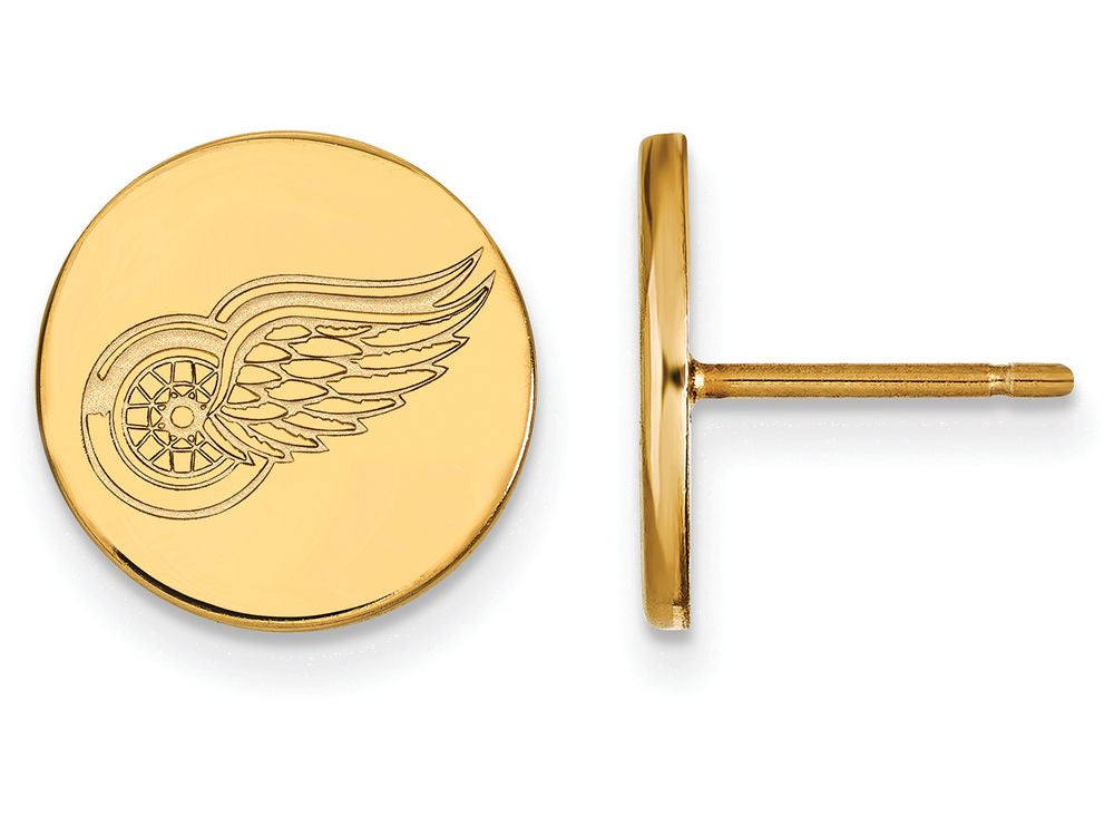 Sterling Silver Gp Nhl Logoart Detroit Red Wings Small Disc Earrings