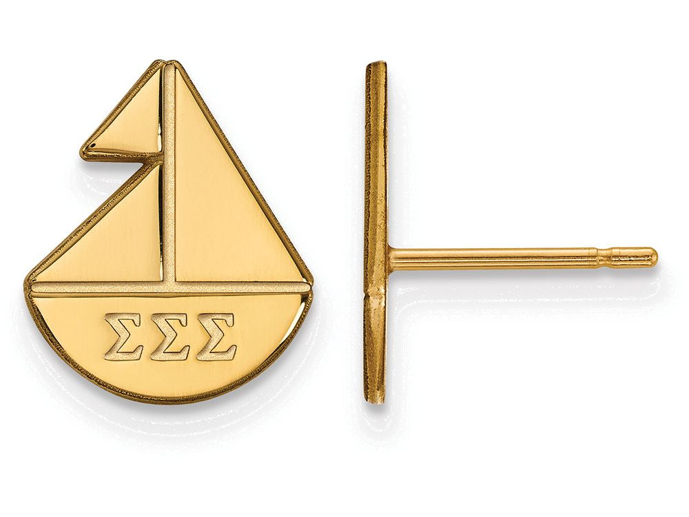 Logoart Sterling Silver Gp Sigma Sigma Sigma Extra Small Post Earrings