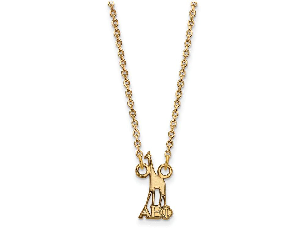 Logoart Sterling Silver Gp Alpha Epsilon Phi Extra Small Pendant Necklace