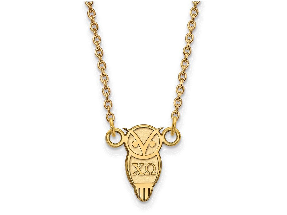 Logoart Sterling Silver Gp Chi Omega Extra Small Pendant Necklace