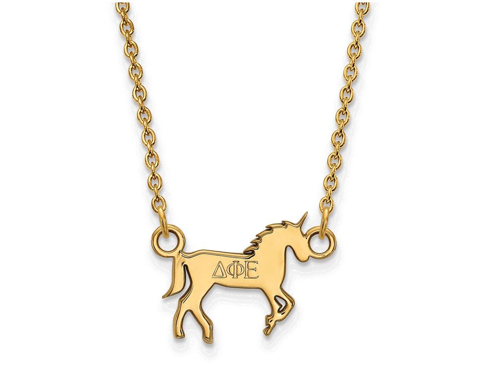 Logoart Sterling Silver Gp Delta Phi Epsilon Extra Small Pendant Necklace