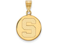 Logoart Sterling Silver Gp Michigan State University Medium Disc Pendant