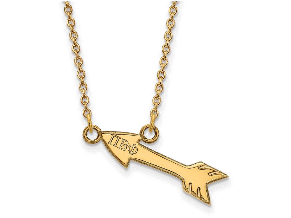 Logoart Sterling Silver Gp Pi Beta Phi Extra Small Pendant Necklace