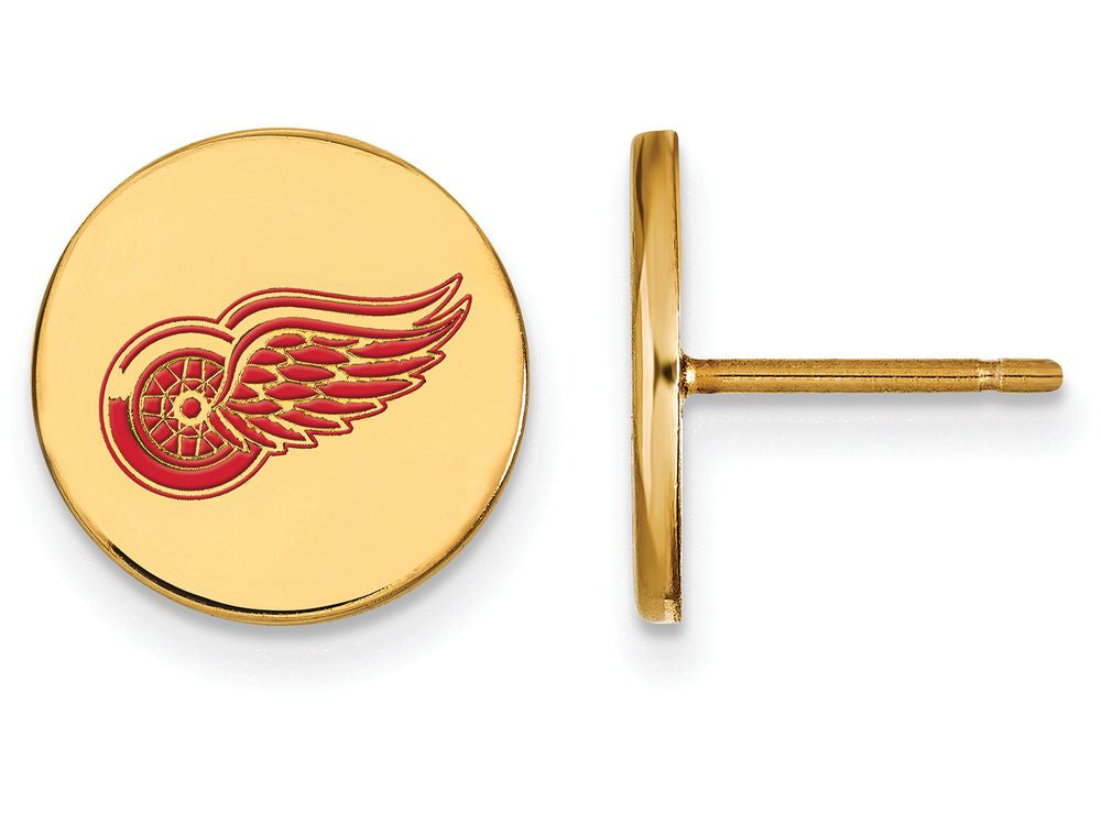 Sterling Silver Gp Nhl Logoart Detroit Red Wings Small Enamel Disc Earrings