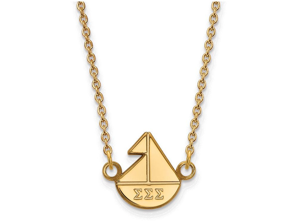 Logoart Sterling Silver Gp Sigma Sigma Sigma Extra Small Pendant Necklace