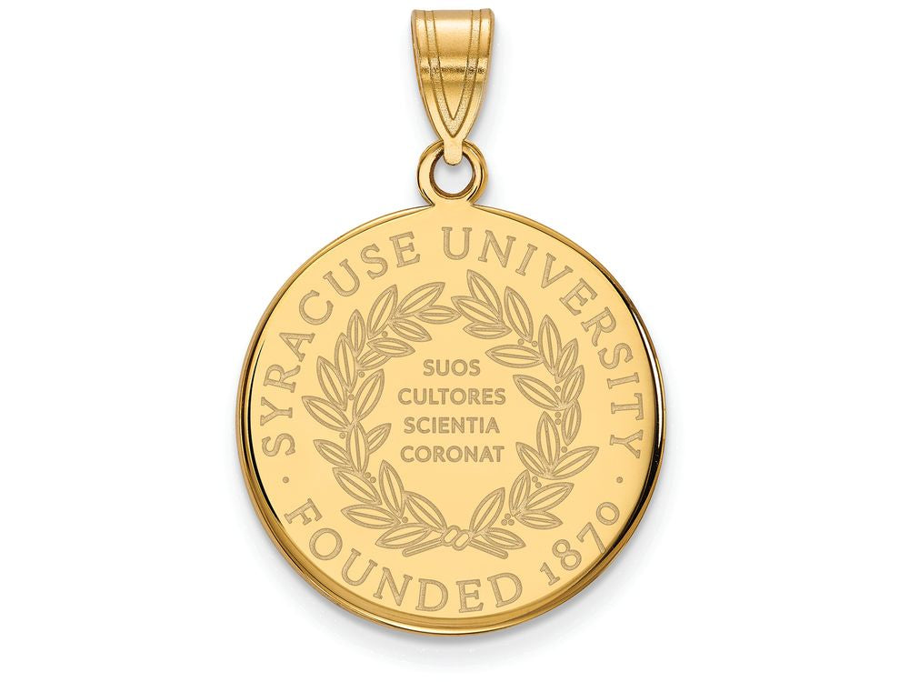 Logoart Sterling Silver Gp Syracuse University Large Crest Pendant Necklace
