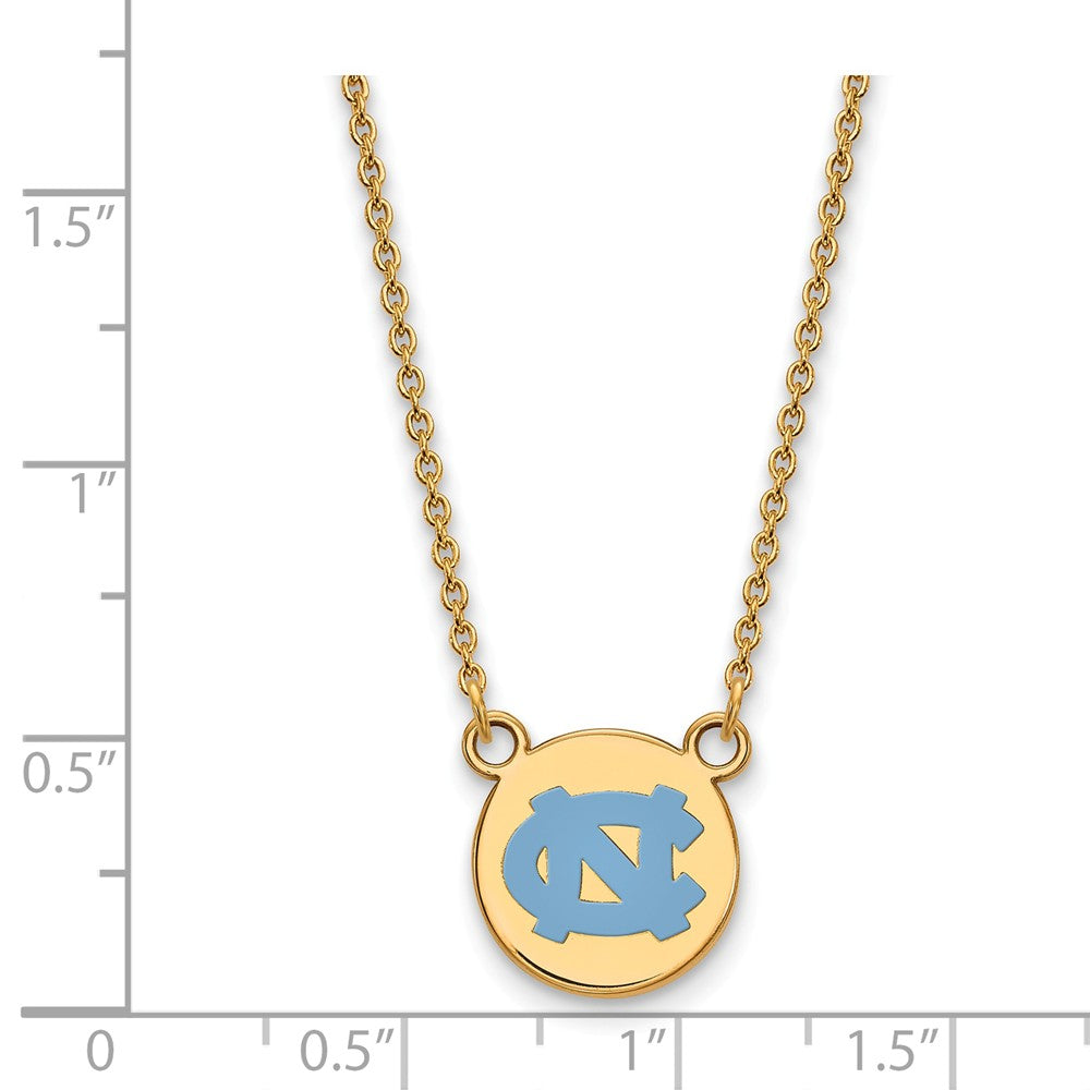 Logoart Sterling Silver Gp U Of North Carolina Small Enamel Disc Pendant Necklace
