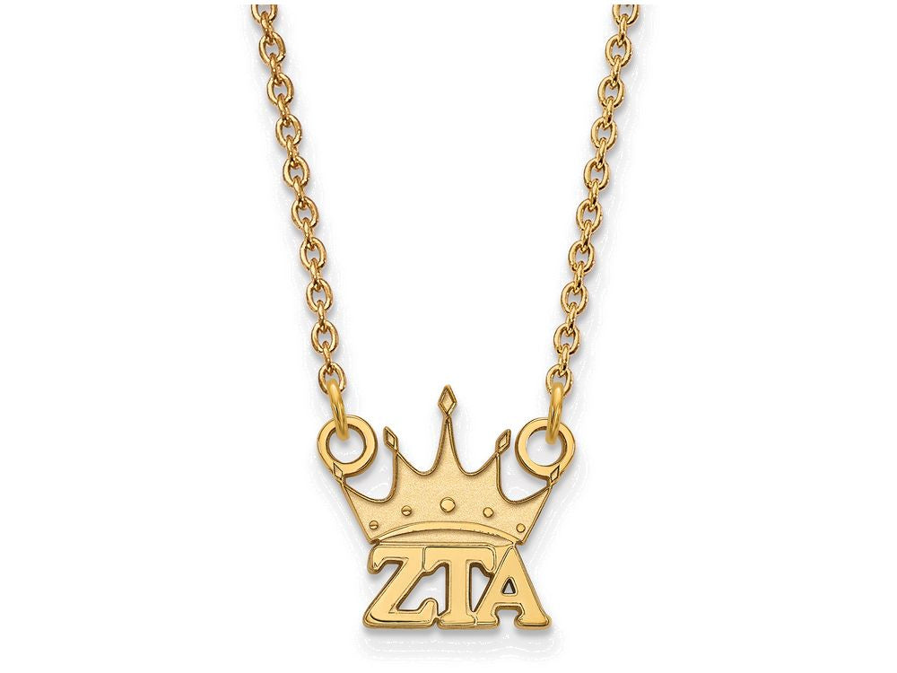 Logoart Sterling Silver Gp Zeta Tau Alpha Extra Small Pendant Necklace