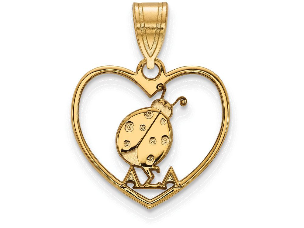 Logoart Sterling Silver Gp Alpha Sigma Alpha Heart Pendant