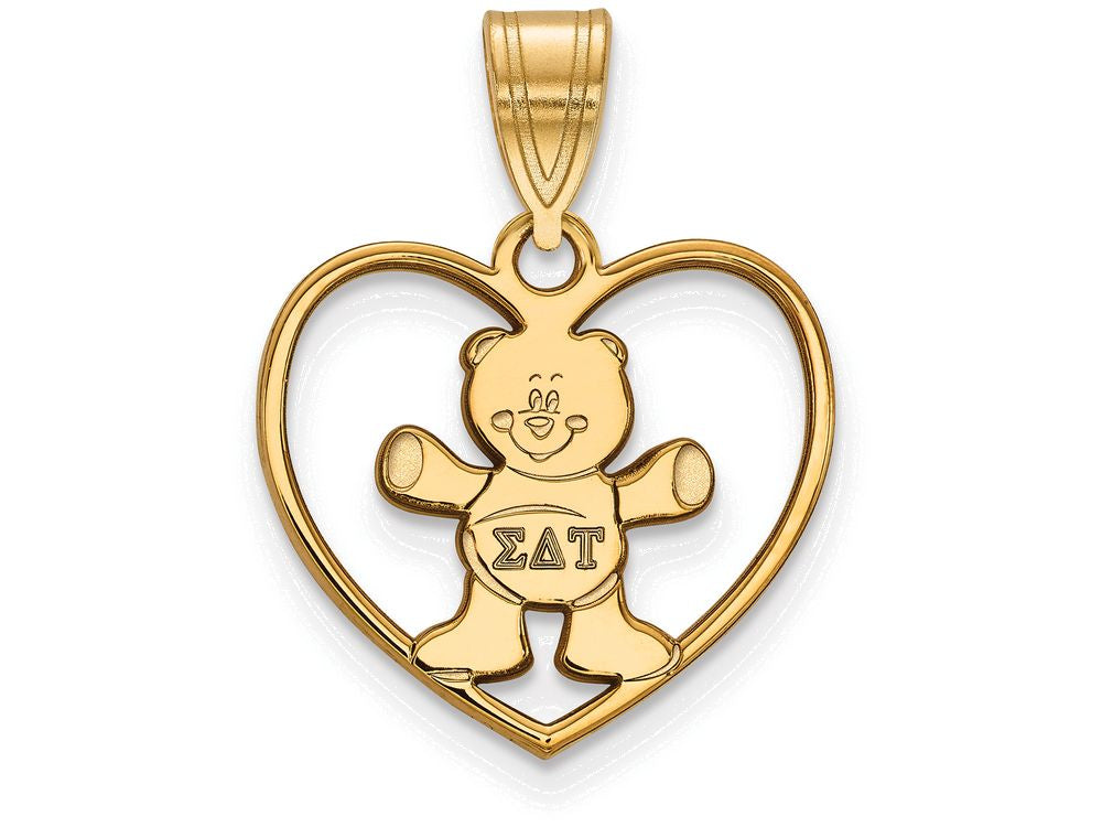 Logoart Sterling Silver Gp Sigma Delta Tau Heart Pendant