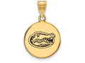 Logoart Sterling Silver Gp University Of Florida Medium Enamel Disc Pendant
