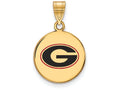 Logoart Sterling Silver Gp U Of Georgia Medium Enamel Disc Pendant