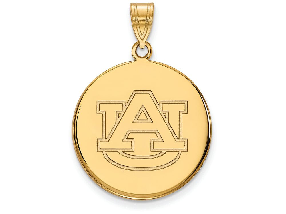 Logoart Sterling Silver Gp Auburn University Large Disc Pendant