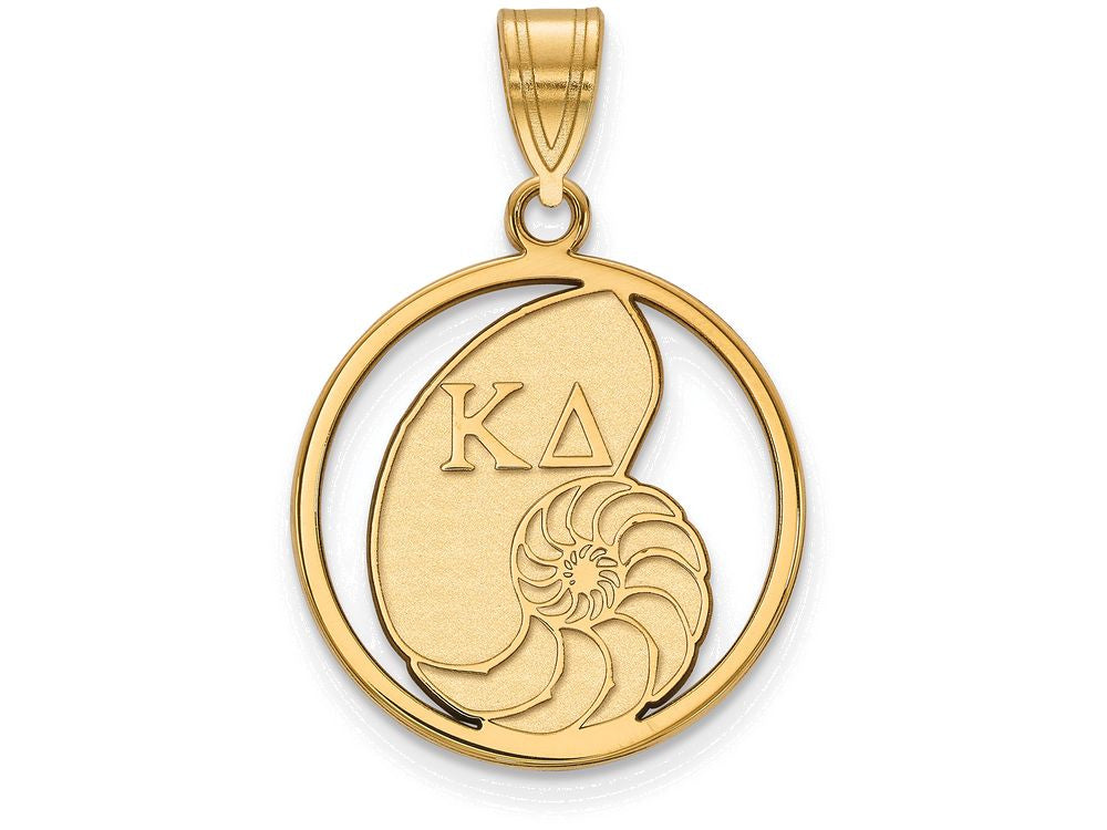 Logoart Sterling Silver Gp Kappa Delta Medium Circle Pendant