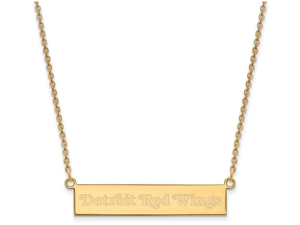 Logoart Sterling Silver Gp Detroit Red Wings Small Bar Necklace