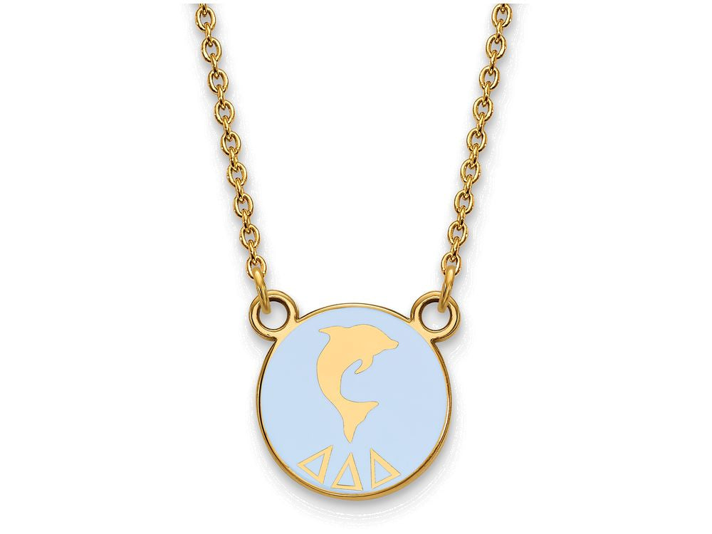 Logoart Sterling Silver Gp Delta Delta Delta Small Enamel Pendant Necklace