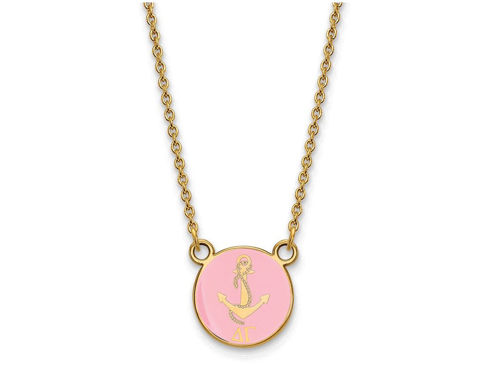 Logoart Sterling Silver Gp Delta Gamma Small Enamel Pendant Necklace