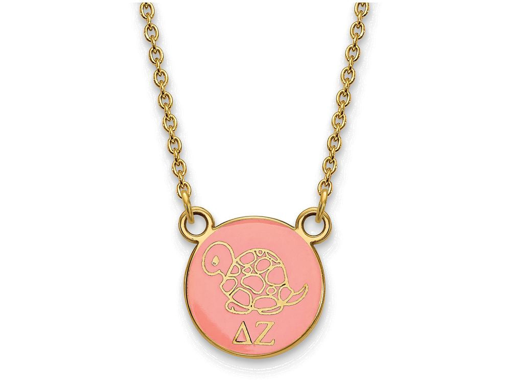 Logoart Sterling Silver Gp Delta Zeta Small Enamel Pendant Necklace