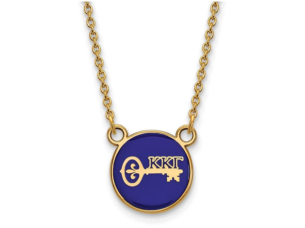 Logoart Sterling Silver Gp Kappa Kappa Gamma Small Enamel Pendant Necklace