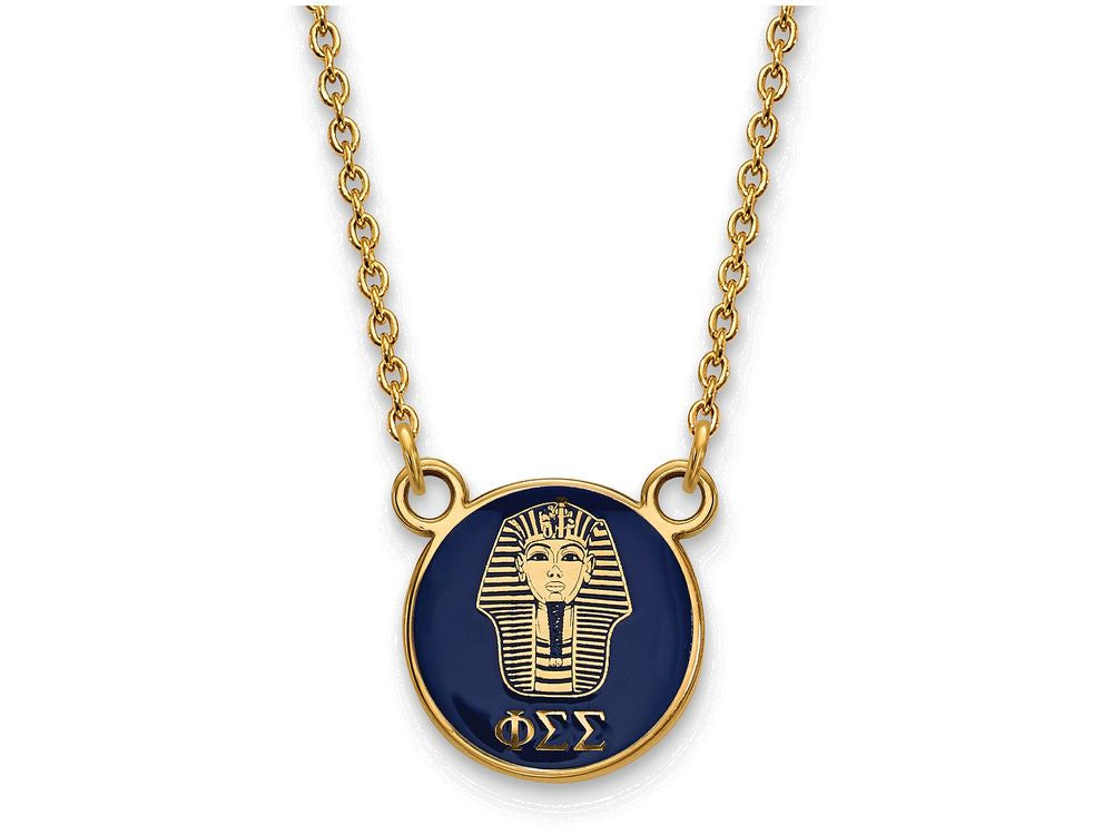 Logoart Sterling Silver Gp Phi Sigma Sigma Small Enamel Pendant Necklace