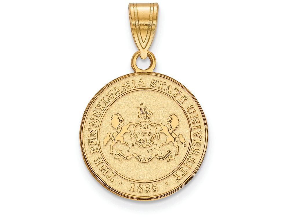 Logoart Sterling Silver Gp Penn State University Medium Crest Pendant