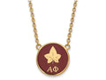Logoart Sterling Silver Gp Alpha Phi Large Enamel Pendant Necklace