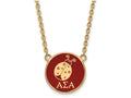 Logoart Sterling Silver Gp Alpha Sigma Alpha Large Enamel Pendant Necklace