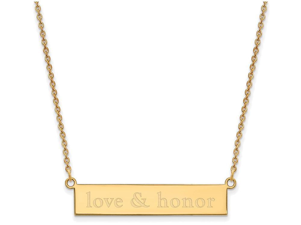 Logoart Sterling Silver Gp Miami University Small Bar Necklace
