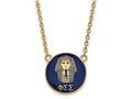 Logoart Sterling Silver Gp Phi Sigma Sigma Large Enamel Pendant Necklace