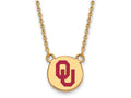 Logoart Sterling Silver Gp Oklahoma Small Enamel Disc Pendant Necklace