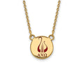 Logoart Sterling Silver Gp Alpha Chi Omega Small Enamel Pendant Necklace