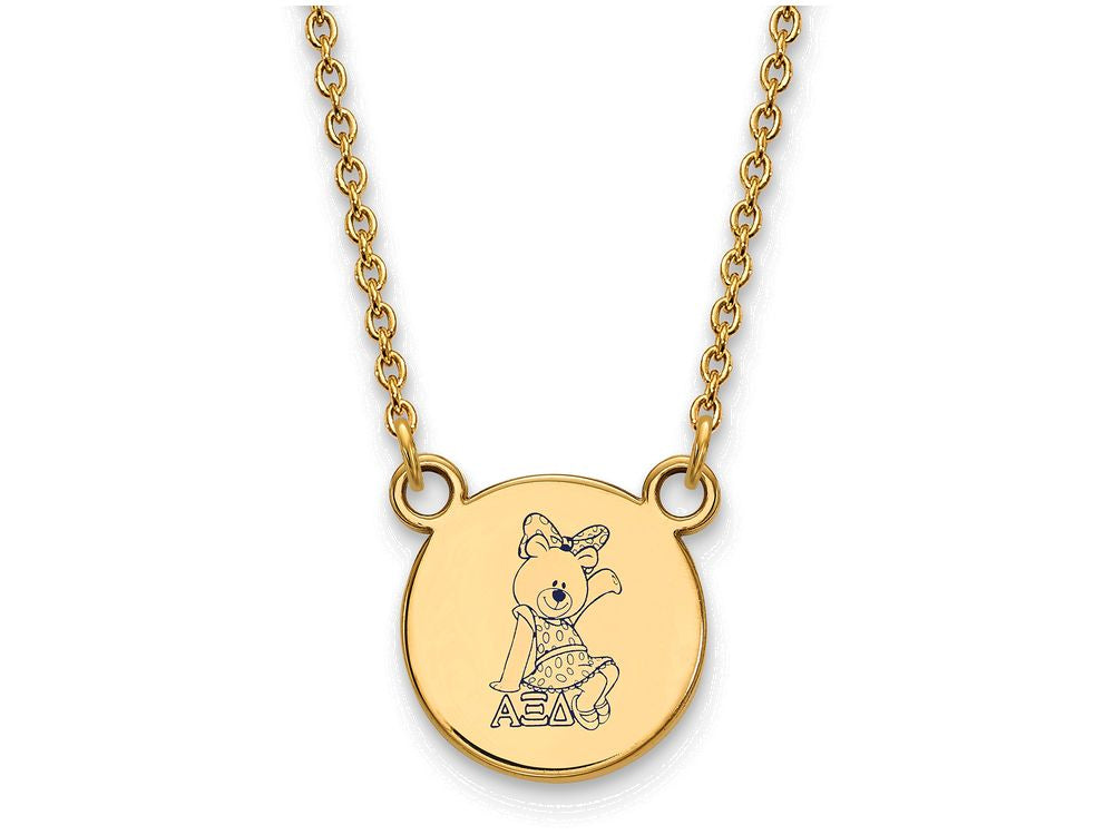 Logoart Sterling Silver Gp Alpha Xi Delta Small Enamel Pendant Necklace
