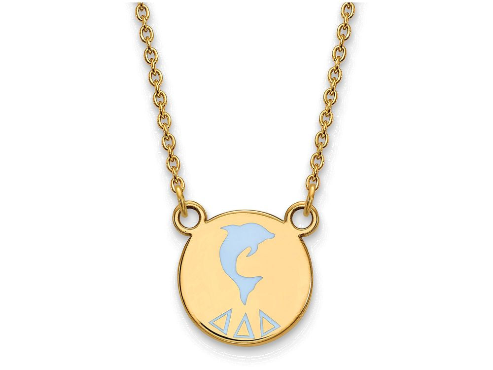Logoart Sterling Silver Gp Delta Delta Delta Small Enamel Pendant Necklace